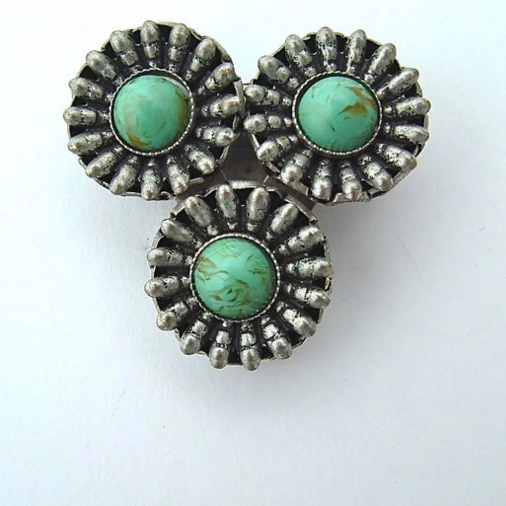 Faux Turquoise Brooch Vintage Dress Clip